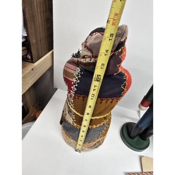 Artisan Signed Vintage Folk Art Santa Claus Christmas Decoration Door Stop - Picture 7 of 12